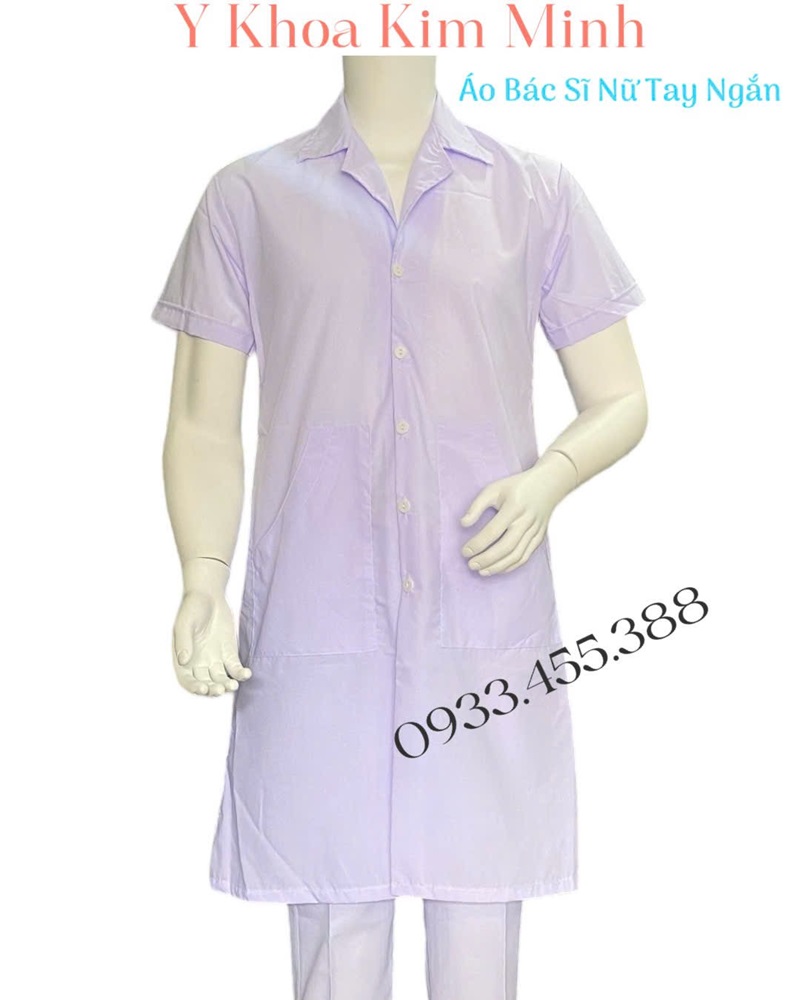Áo bác sĩ nữ tay ngắn sản xuất ở Tp.HCM