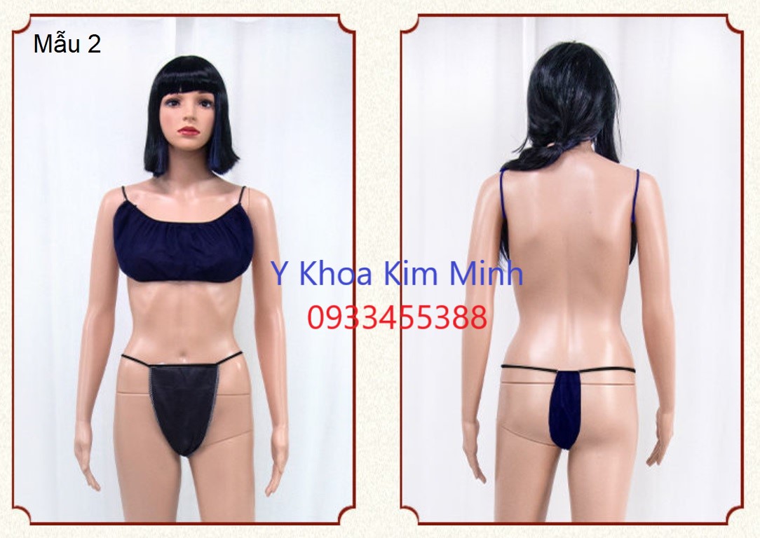 Áo lót giấy mẫu 2 dây đeo vai màu xanh dương