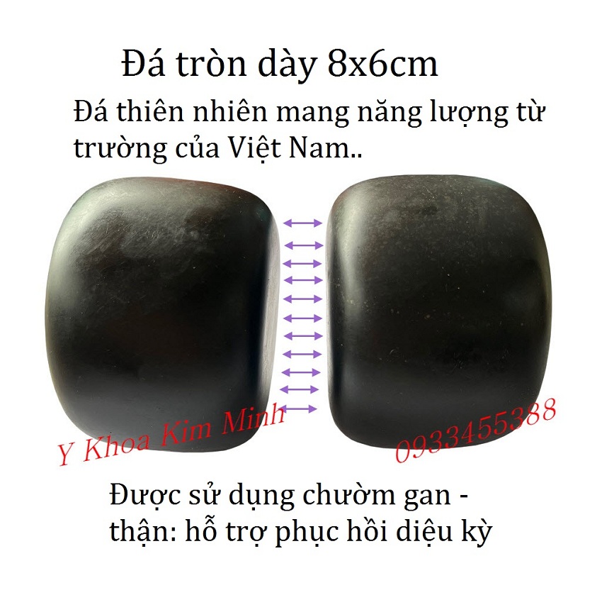 Đá tròn dày 8x6cm dùng chườm gan, chườm thận