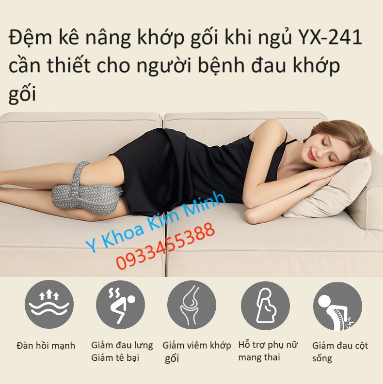 Đệm kê nâng khớp gối giảm đau khi nằm ngủ bán ở Tp.HCM có những tính năng hỗ trợ giúp người bệnh không bị cạ 2 khớp gối, giảm đau khớp gối khi nằm ngủ