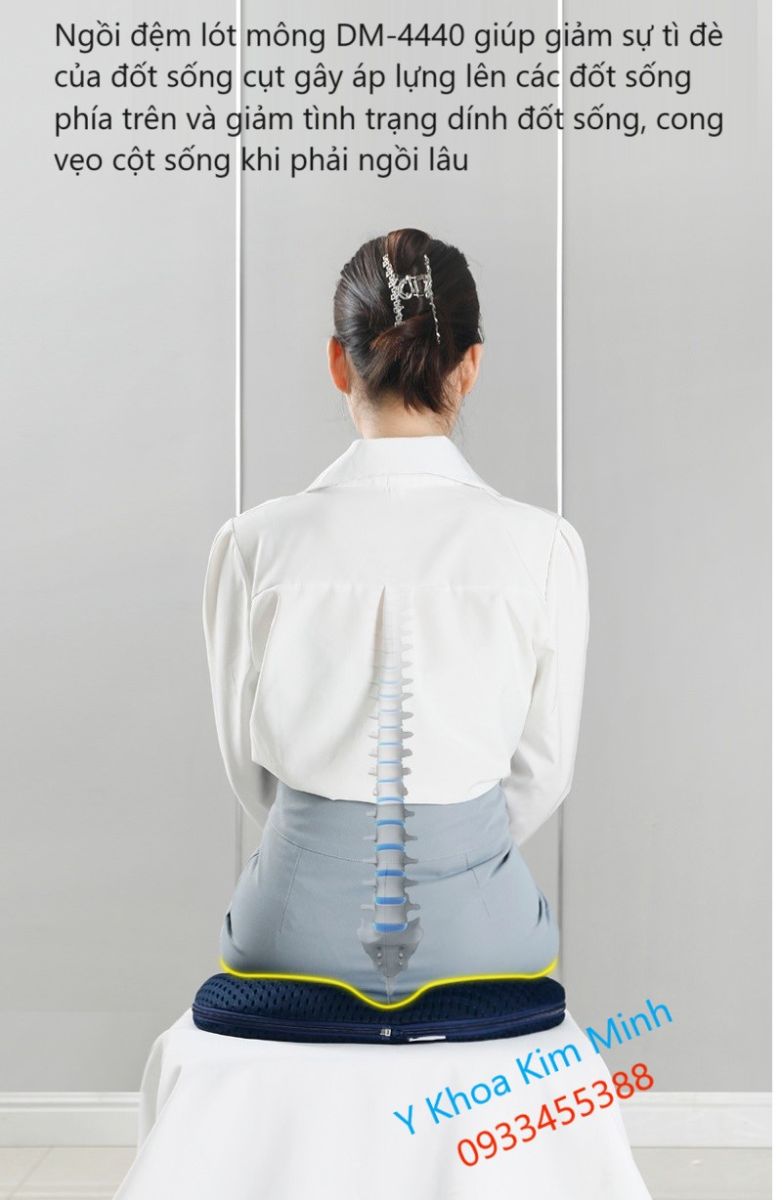 Đệm lót mông DM-4440 dùng cho người mổ cột sống, thoát vị đĩa đệm, bệnh thần kinh tọa