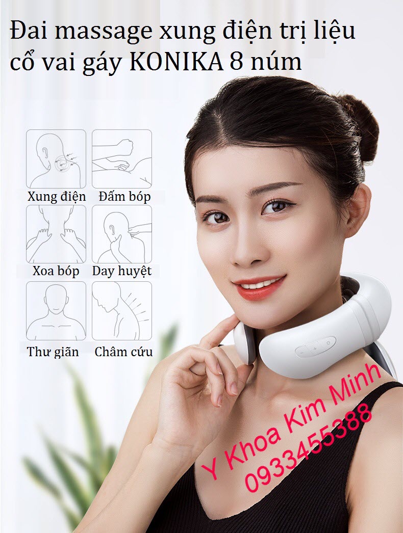 Đai massage xung điện điều trị đau cổ vai gáy Konika