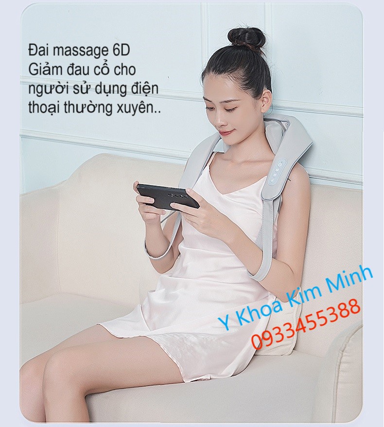 Điều trị vật lý trị liệu giảm đau cổ vai gáy cho người sử dụng điện thoại bằng đai massage cổ 6D