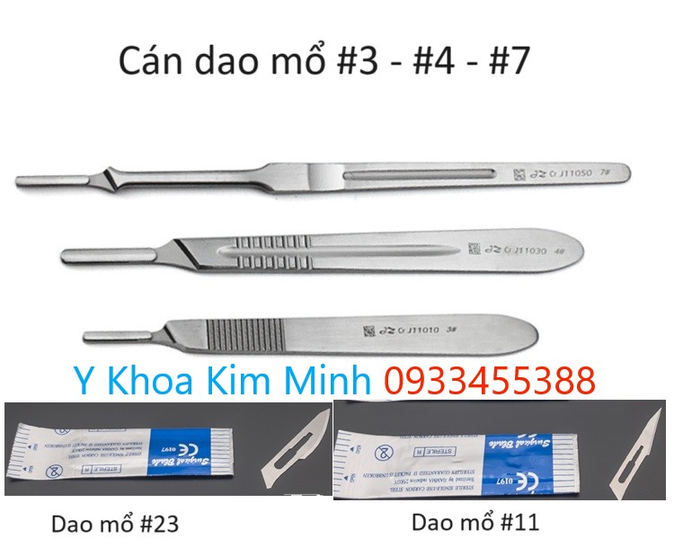 Cán dao mổ phẫu thuật y tế #3, #4, #7 bán ở Y khoa Kim Minh