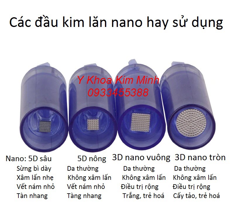 Đầu lăn kim 3D, 5D nano hay sử dụng Các loại đầu kim nano 3D, 5D hay sử dụng phi kim cấy tảo