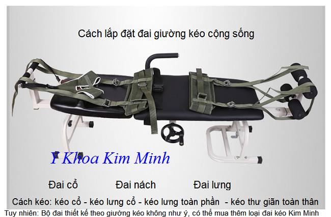 Lắp đặt đai giường kéo cột sống như hình ảnh - Y khoa Kim Minh Cách lắp đặt đai giường kéo cột sống KM325 - Y Khoa Kim Minh