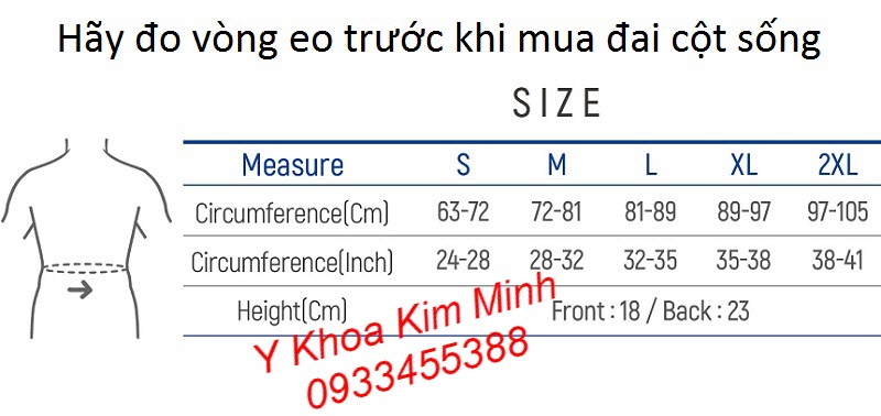 Đo vòng eo trước khi mua đai cột sống lưng cho người thoát vị đĩa đệm của Hàn Quốc Dr Med Dr-B047-1