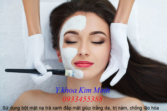 Cach su dung bot mat na tra xanh dap mat cham soc da - Y khoa Kim Minh 0933455388