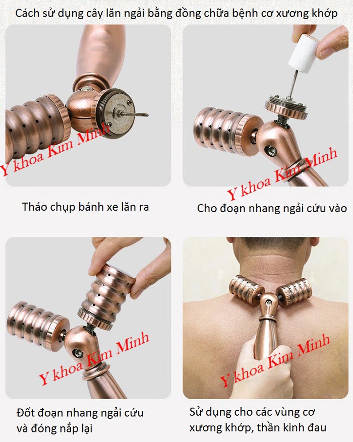 Cách lắp ráp và sử dụng cây lăn ngải đồng đôi 2 nhánh chữa đau cột sống, cơ xương khớp và thần kinh - Y Khoa Kim Minh