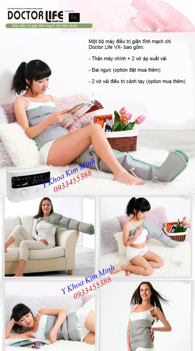 Cách sử dụng máy bơm khí tự động điều trị bệnh suy tĩnh mạch Hàn Quốc Doctor Life LX-7 - Y Khoa Kim Minh 0933455388