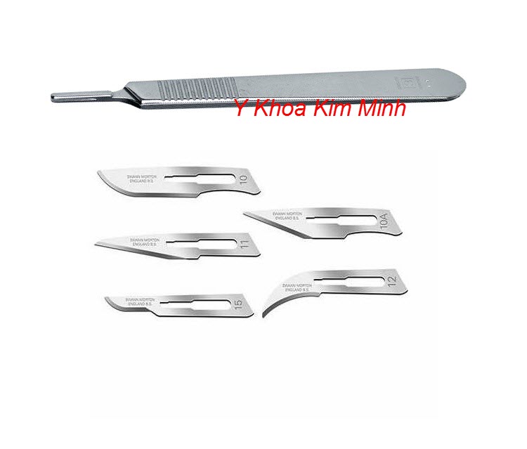 Cán dao số 3 và lưỡi dao mỗ phẫu thuật 10, 11, 12, 15 bán tại Tp.HCM - Y khoa Kim Minh