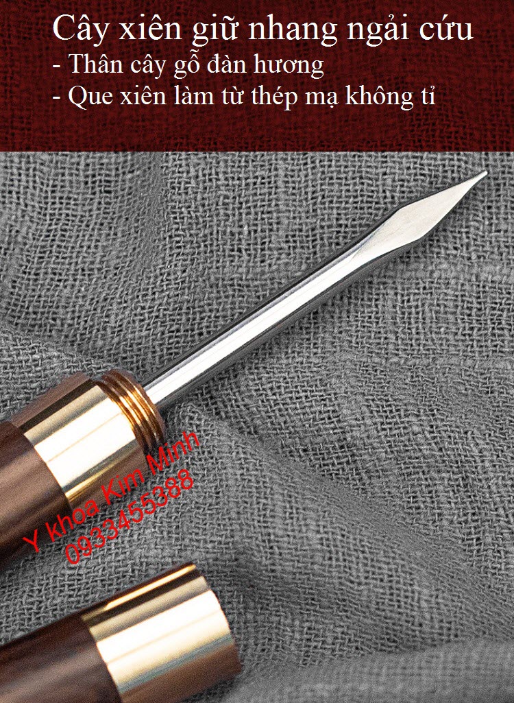 Cây giữ nhang ngải cứu khi đốt hơ huyệt đạo chữa đau cơ xương khớp cột sống - Y khoa Kim Minh