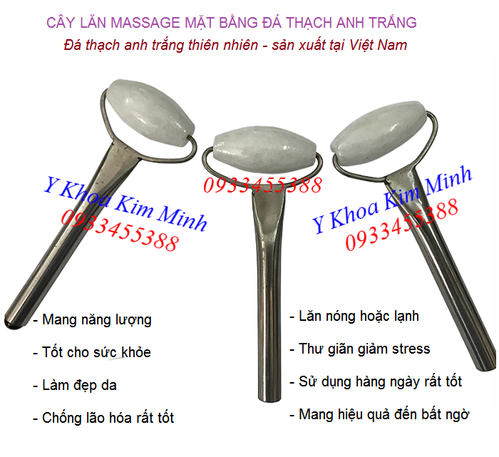 Địa chỉ bán cây lăn đá thạch anh trắng dùng massage mặt sản xuất tại Việt Nam - Y khoa Kim Minh