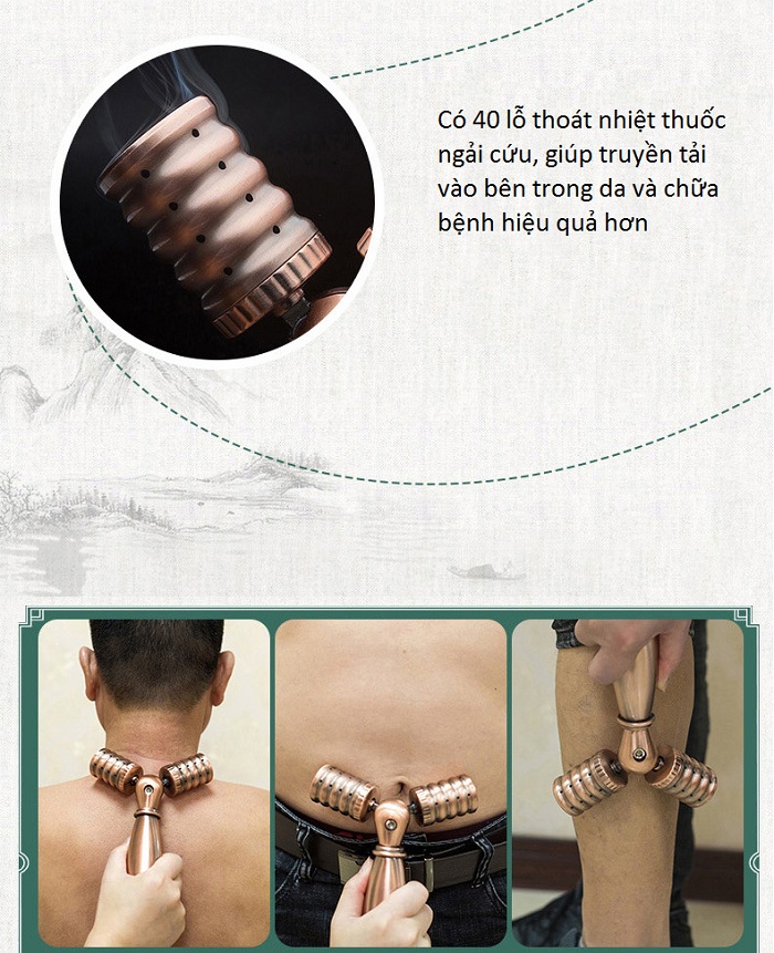 Cây lăn ngải đồng đôi truyền tải nhiệt thuốc ngải cứu đi sâu vào bên trong da chữa đau cơ xương khớp - Y Khoa Kim Minh