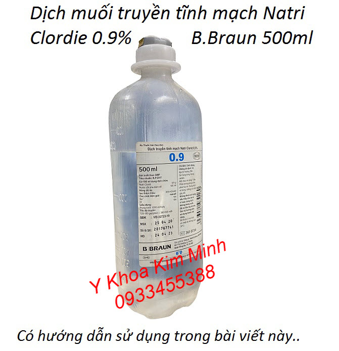Chai dịch truyền tĩnh mạch của B.Braun Natri Cloride 0.9% dung tích 500ml