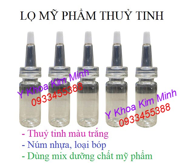 Bán giá sỉ lọ thuỷ tinh chứa mỹ phẩm 10ml - Y Khoa Kim Minh Chai lọ mỹ phẩm thuỷ tinh dùng chứa serum dưỡng chất dung tích 10ml - Y Khoa Kim Minh