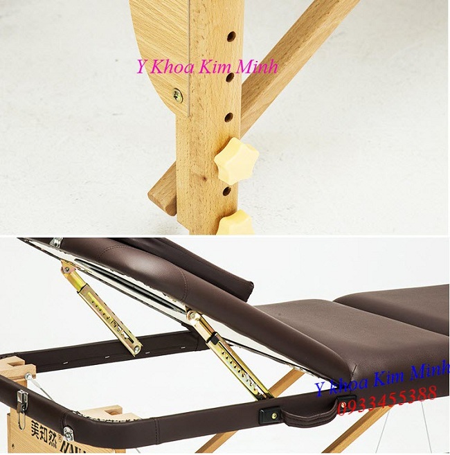 Chan va khung giuong nang dau vali nang 3 khuc bang go - Y khoa Kim Minh