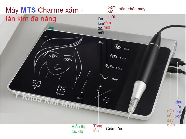 Chi tiet HDSD may charme MTS xam chan may moi mat va lan kim cham soc da - Y Khoa Kim Minh