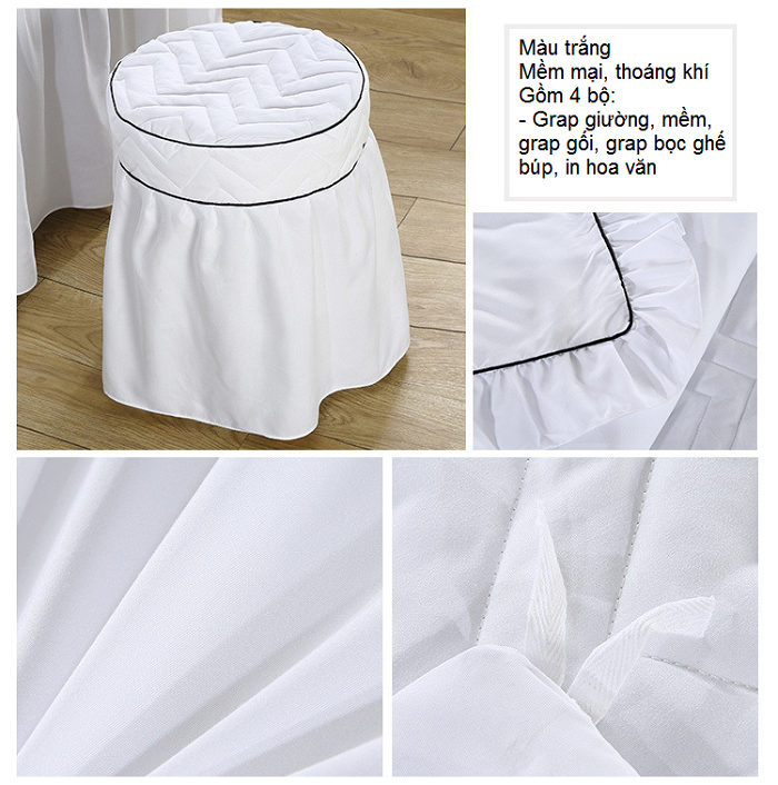 Chất liệu vải grap giuong massage trang GP-01T - Y khoa Kim Minh