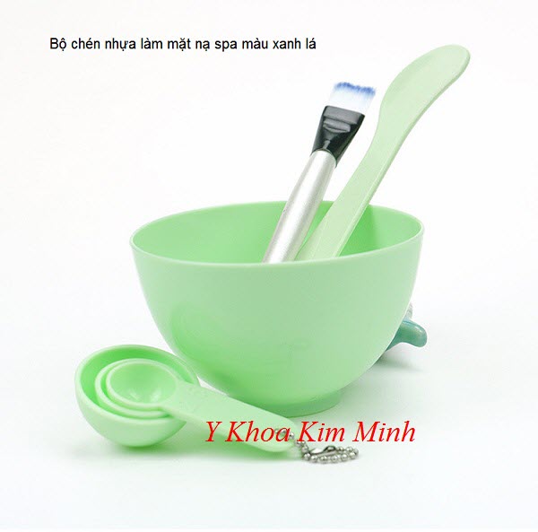 Chén nhựa dẻo đựng bột đắp mặt nạ spa màu xanh lá - Y Khoa Kim Minh 0933455388