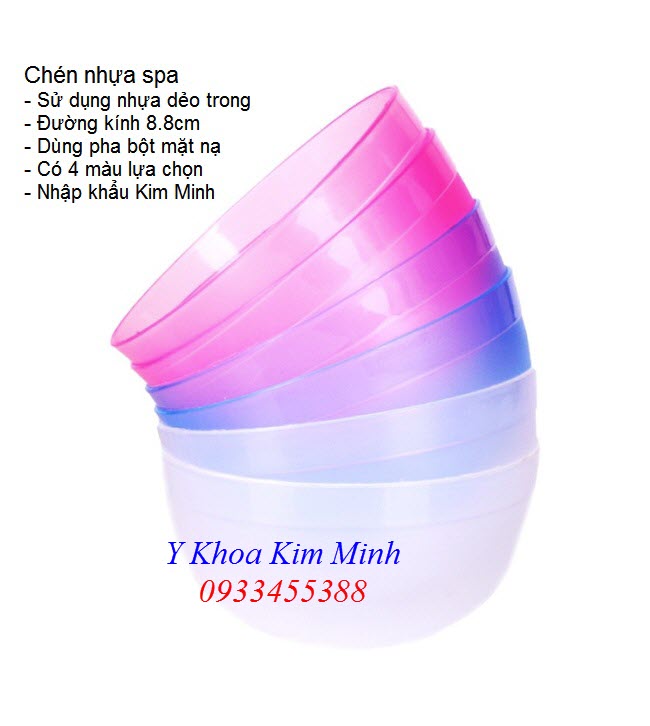 Chén nhựa spa đường kính 8.8cm - Y khoa Kim Minh Chén nhựa spa dùng để pha bột đắp mặt nạ dưỡng da - Y khoa Kim Minh 0933455388