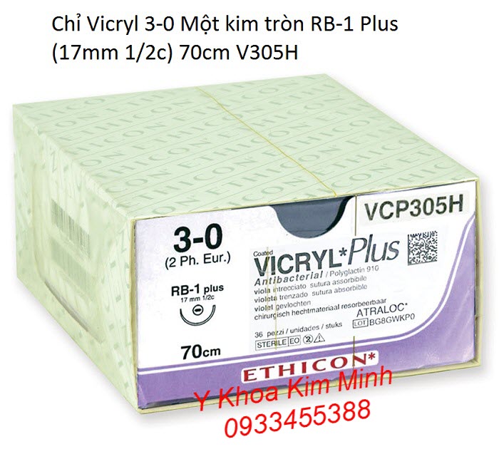 Chỉ vicryl tự tiêu 3-0 RB-1 Plus V305H