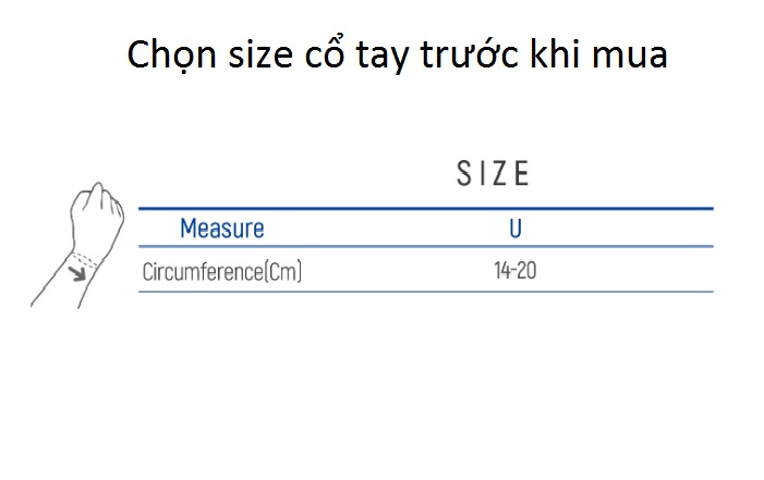 Chọn size cổ tay trước khi mua đai bó cổ tay Dr Med mã Dr-W136 Hàn Quốc