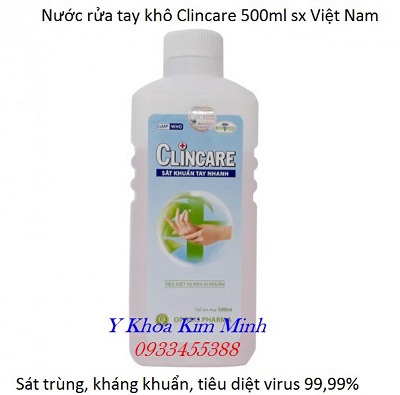 Clincare là loại nước rửa tay nhanh dùng nhiều tại bệnh viện - Y khoa Kim Minh Lincare 500ml dùng sát khuẩn tay nhanh sử dụng nhiều tại Bệnh Viện, gia đình - Y Khoa Kim Minh
