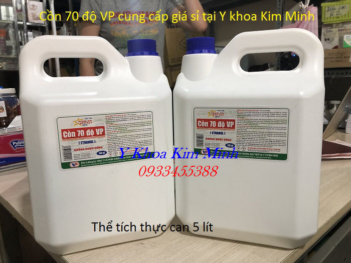 Cồn 70 VP sử dụng nhiều trong y tế, thẩm mỹ và công nghiệp, đóng can 5 lít bán giá sỉ - Y khoa Kim Minh