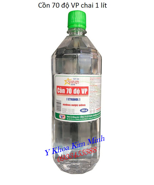 Cồn y tế 70 độ VP 1 lít đóng thùng 12 chai đang bán tại Tp Hồ Chí Minh - Y Khoa Kim Minh