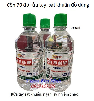 Cồn 70 độ 500ml rửa tay sát khuẩn, khử trùng đồ dùng gia đình công ty - Y Khoa Kim Minh