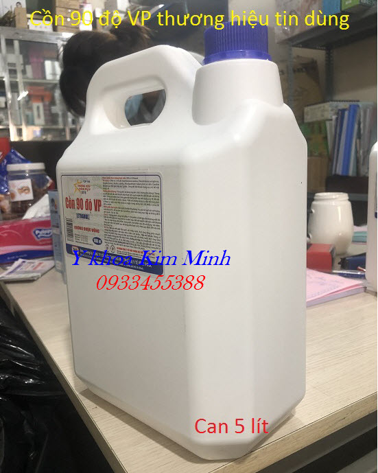 Cồn y tế đóng can có nồng độ 90 độ công ty sản xuất VP có tính sát khuẩn cao - Y khoa Kim Minh