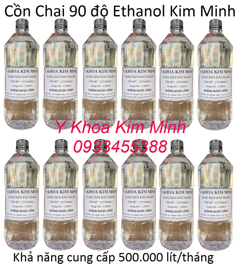 Cồn chai 90 độ Ethanol dùng trong sát khuẩn y tế bán tại Tp.HCM