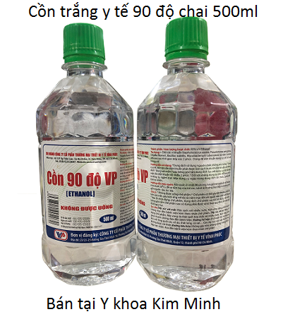 Cồn trắng y tế 90 độ VP chai 500ml bán giá sỉ tại Y khoa Kim Minh