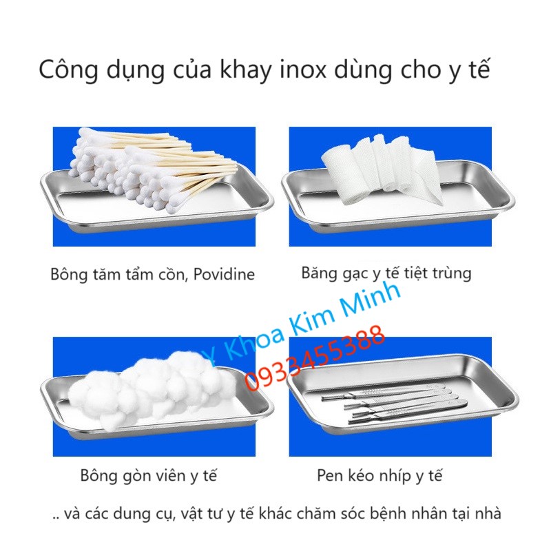 Công dụng của khay inox dùng đựng dụng cụ, vật tư y tế chăm sóc bệnh nhân tại nhà