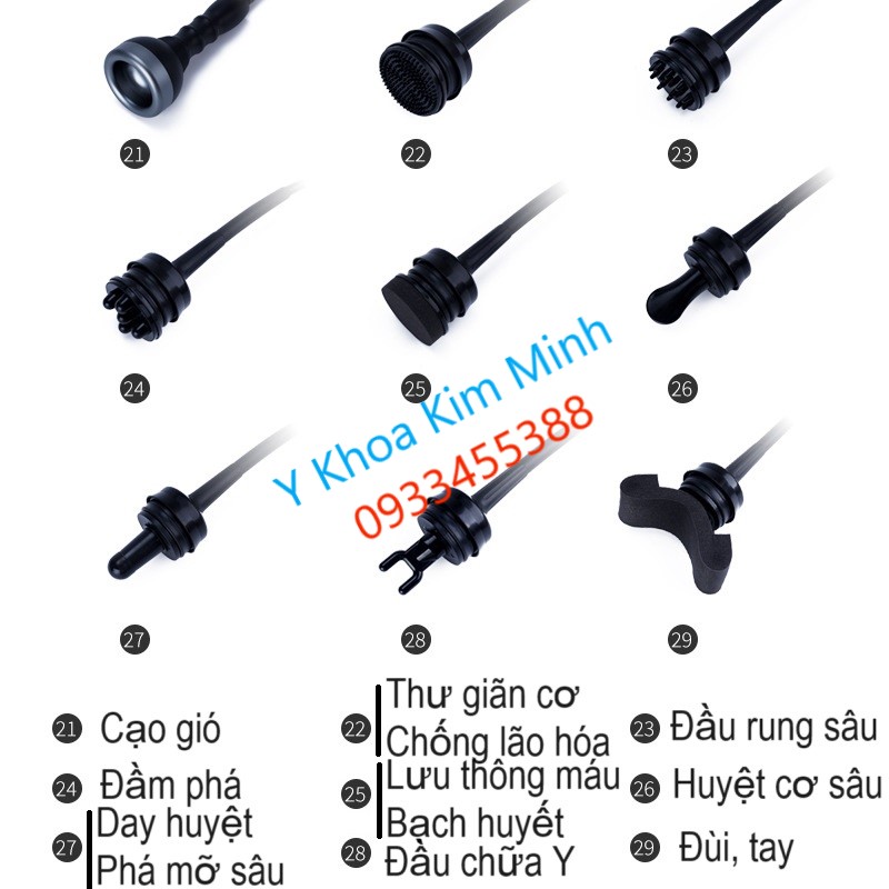 Công dụng của 9 đầu của máy massage G8