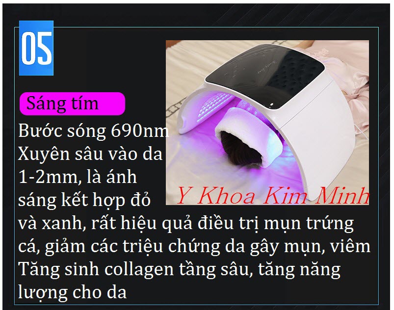Công dụng ánh sáng tím chăm sóc da mặt của vòm bio led Beauty Lamp