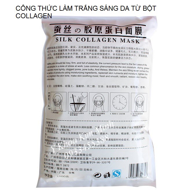 Công dụng bột mặt nạ collagen tơ tằm đắp dưỡng trắng da - Y khoa Kim Minh 0933455388
