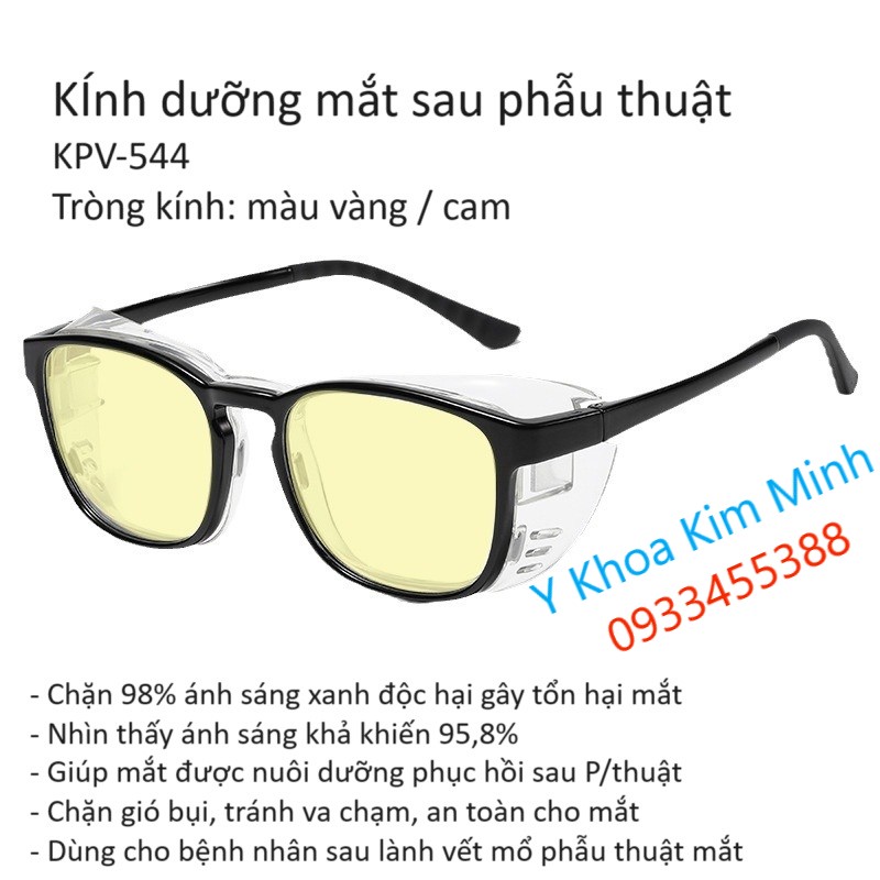 Sử dụng kính ram màu vàng giúp bảo vệ giác mạc, đáy mắt khỏi bị lão hóa, tổn thương sau khi mổ mắt thành công
