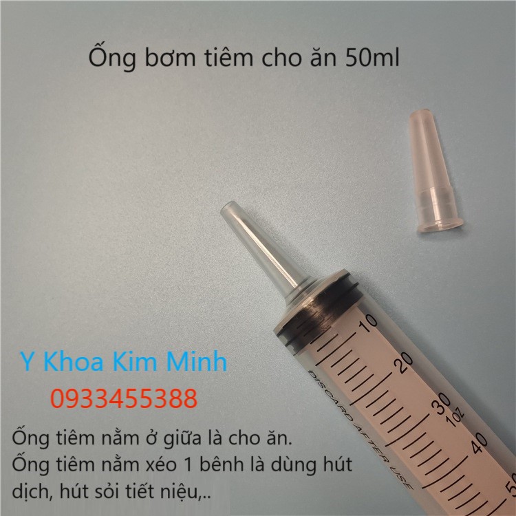 Ống bơm tiêm cho ăn 50ml dùng cho người bệnh, trẻ em, trẻ sơ sinh