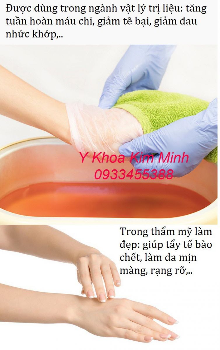 Công dụng của sáp paraffin dùng ngâm tay chân