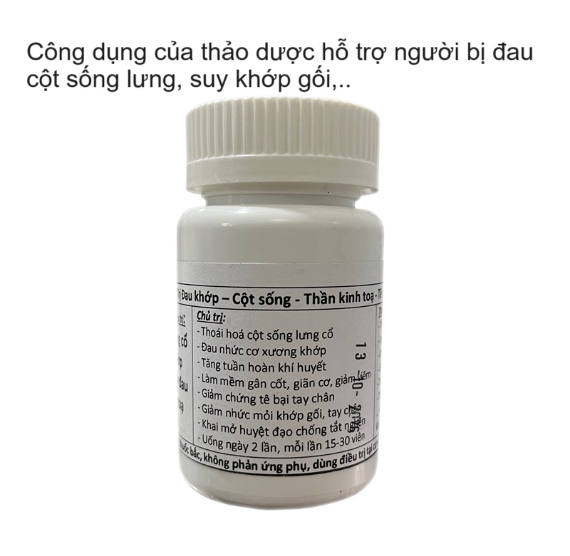 công dụng của thảo dược chữa đau cột sống lưng cổ, đau khớp gối, suy khớp mạn tính