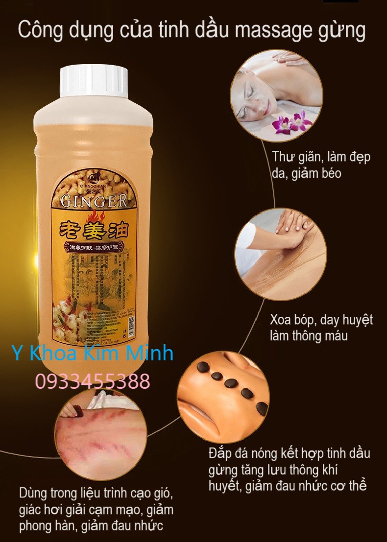 Công dụng của tinh dầu masage gừng dùng điều trị đau nhức cơ xương khớp