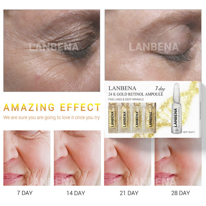 Công dụng điều trị của huyết thanh vàng 24K Retinol Lanbena Ampoule - Y Khoa Kim Minh