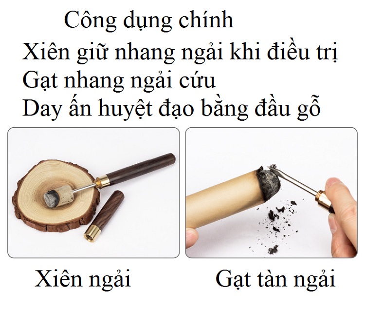 Cây ghim giữ nhang ngải cứu điếu khi đốt - Y khoa Kim Minh