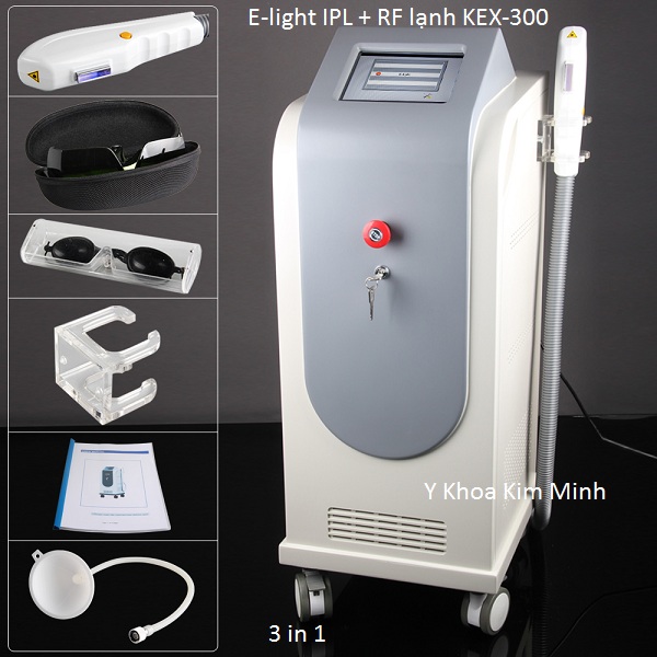 M&aacute;y triệt l&ocirc;ng c&ocirc;ng nghệ E-light mới nhất KEX-300 4 chức năng nhập khẩu trực tiếp Y Khoa Kim Minh
