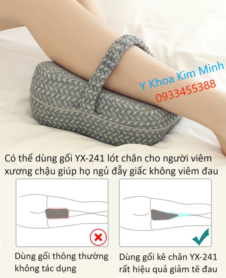 Đệm kê lót chân giảm tê bại bắp chân, giảm viêm xương chậu khi nằm ngủ, bán ở Y Khoa Kim Minh