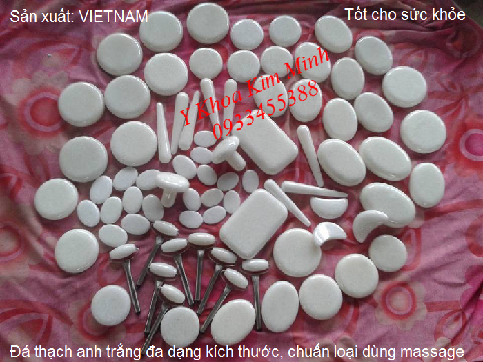 Đá masssage trắng, đá thạch anh trắng dùng massage body và mặt sản xuất tại Bình Định Việt Nam - Y Khoa Kim MInh 0933455388
