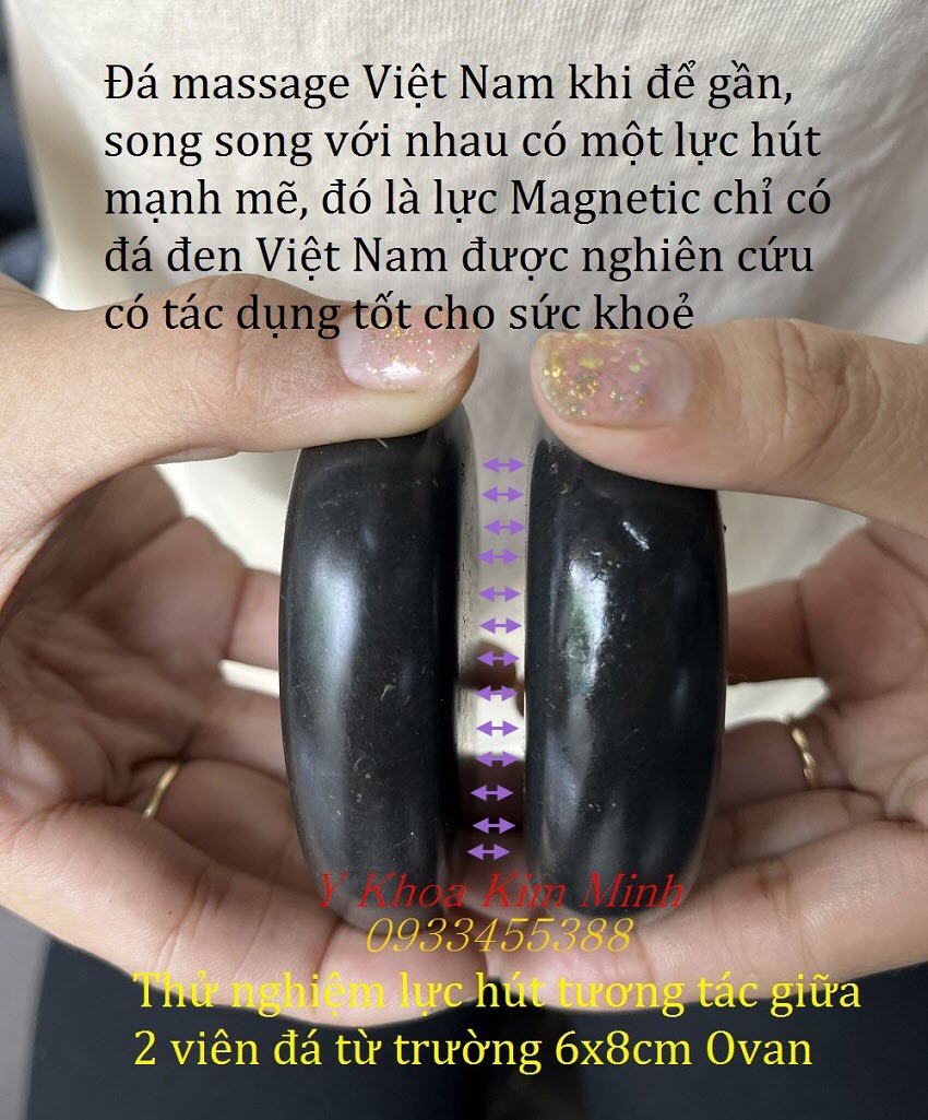 Đá ovan 6x8cm có từ trường sản xuất tại Việt Nam dùng đắp đá nóng body