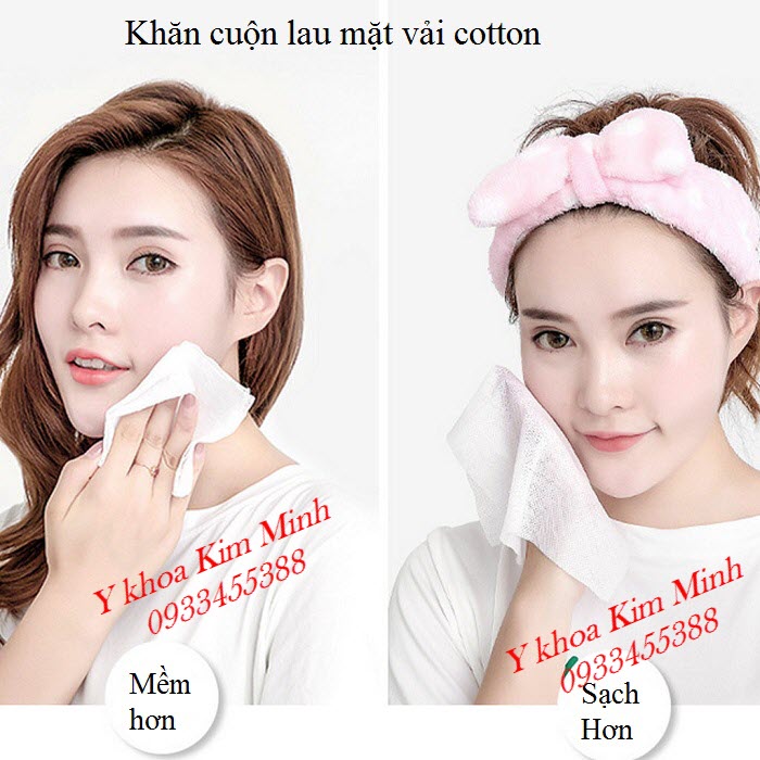 Khăn vải cuộn lau mặt chất liệu sợi cotton thiên nhiên 100% - Y khoa Kim Minh